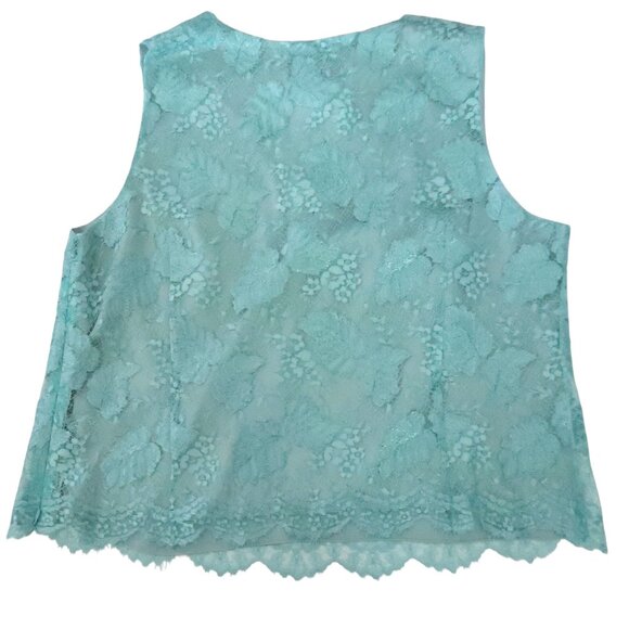SUNNY CHOI 24K blue lace tank top NWT $465 sz 18 - Picture 5 of 5